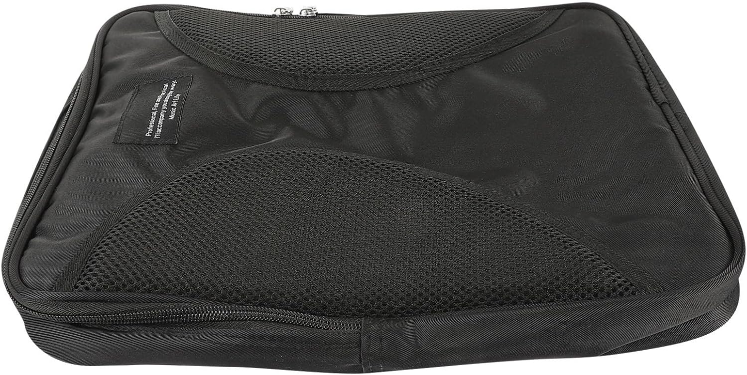FRCOLOR Shockproof Music Score Holder Bag and Adjustable Buckle Design with Built-in Shockproof Lining Classic Black Nylon Composite Cloth Pouch for Music Score for Practice and Go