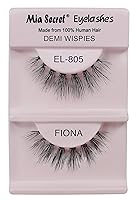Vista 20 de Mia Secret Demi Wispies - Pestañas postizas de estilo natural, pestañas de tira fina, banda transparente invisible, pestañas de cabello humano