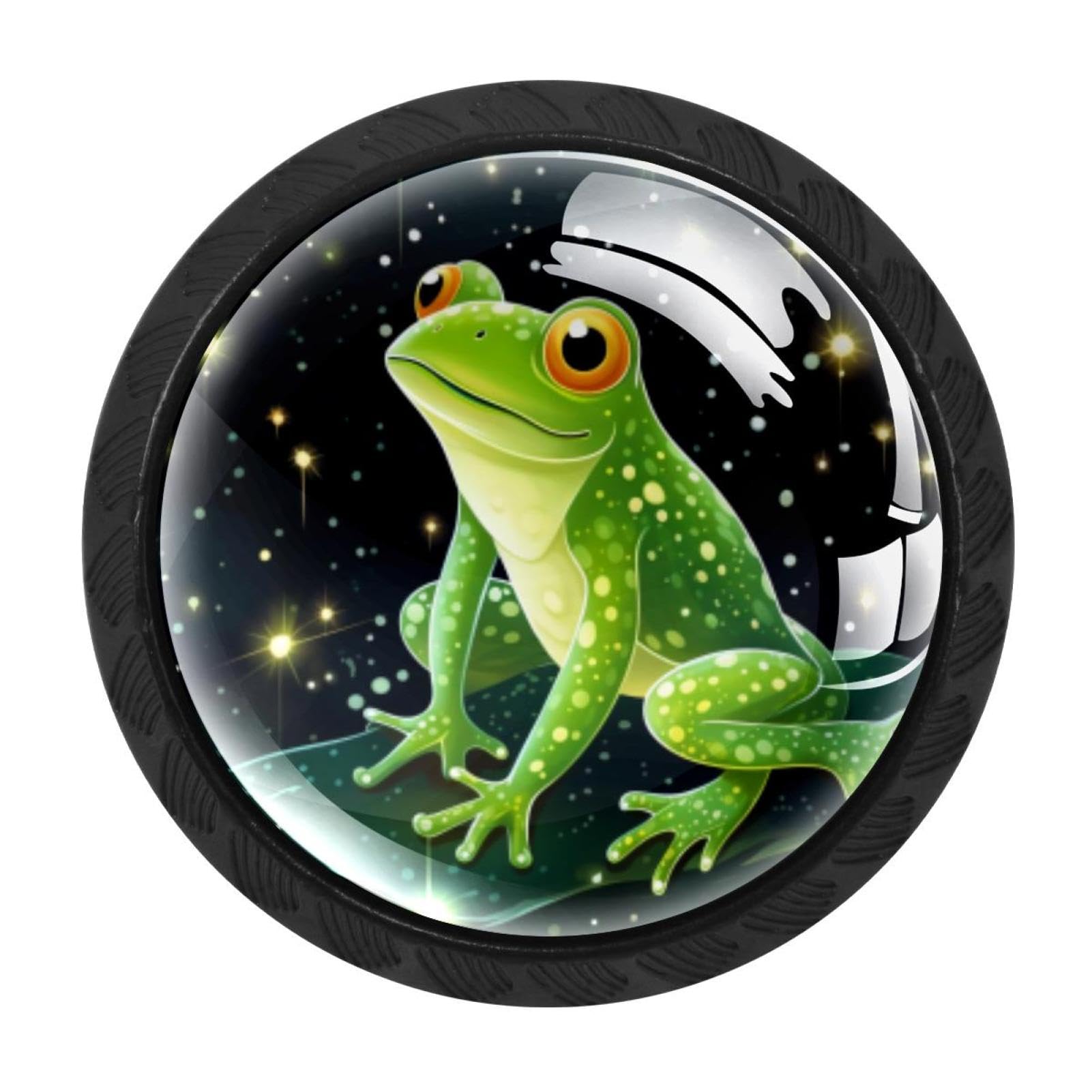 Boutons de tiroir grenouille étoilée en cristal bouton meuble enfant rond 4pcs