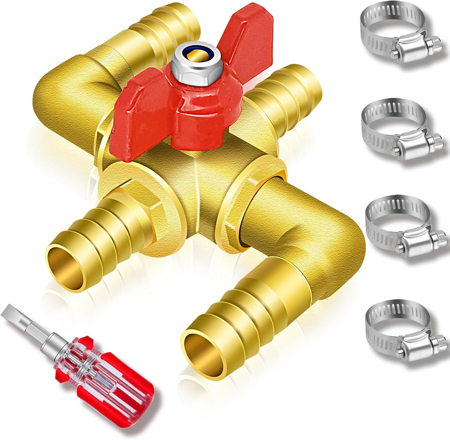 4 Way Heater Core Bypass Kit, 3/4'' Heater Hose ShutOff