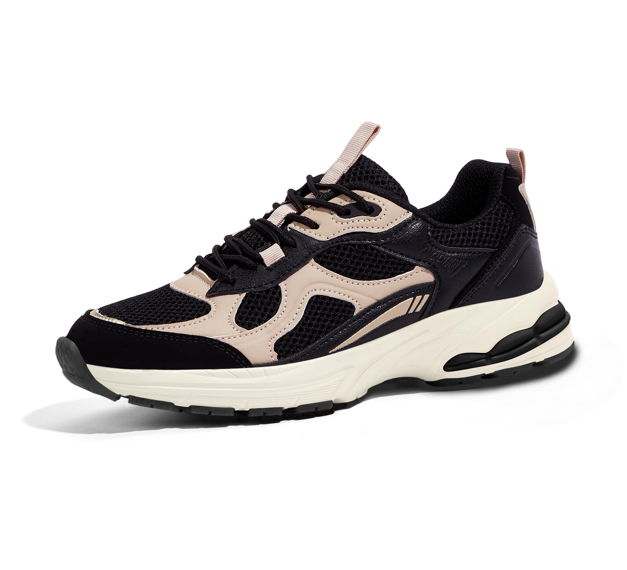 LUCKY STEP Women's Platform Chunky Fashion Sneakers Mesh Casual Running Tennis Workout Sport Work Trendy Athletic Walking Shoes