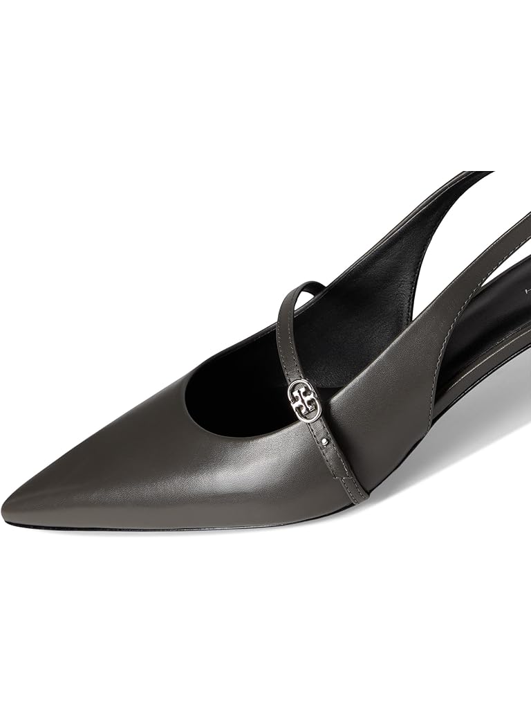 Pewter Tory Burch Double T Buckle Mary Jane Pumps 45mm