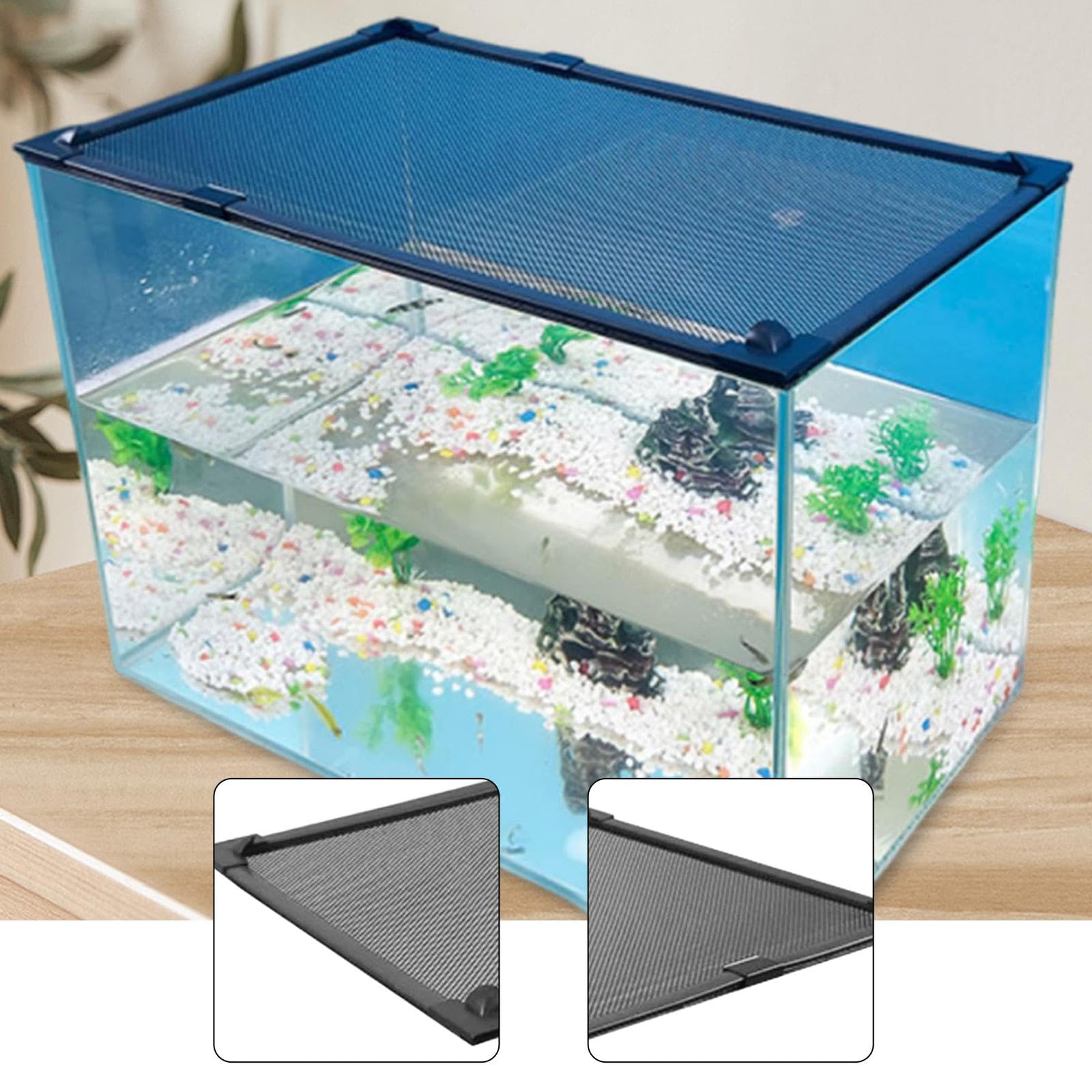 Sharplace Copertura per Acquario, Attrezzatura Fai da Te, Facile da Installare, Protezione, Accessori Pratici, Rete Protettiva, Rete Anti-Salto, 60x120 Cm