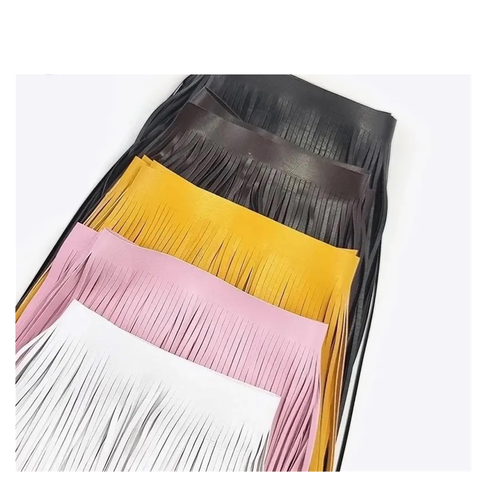 Flecos Costura Cinta de encaje con borlas de gamuza y cuero de 2 metros, 10-30 cm x 3 mm, for bolsos, ropa, vestidos, decoración, accesorios de costura DIY(TF207-Pink,3mmX25cm)