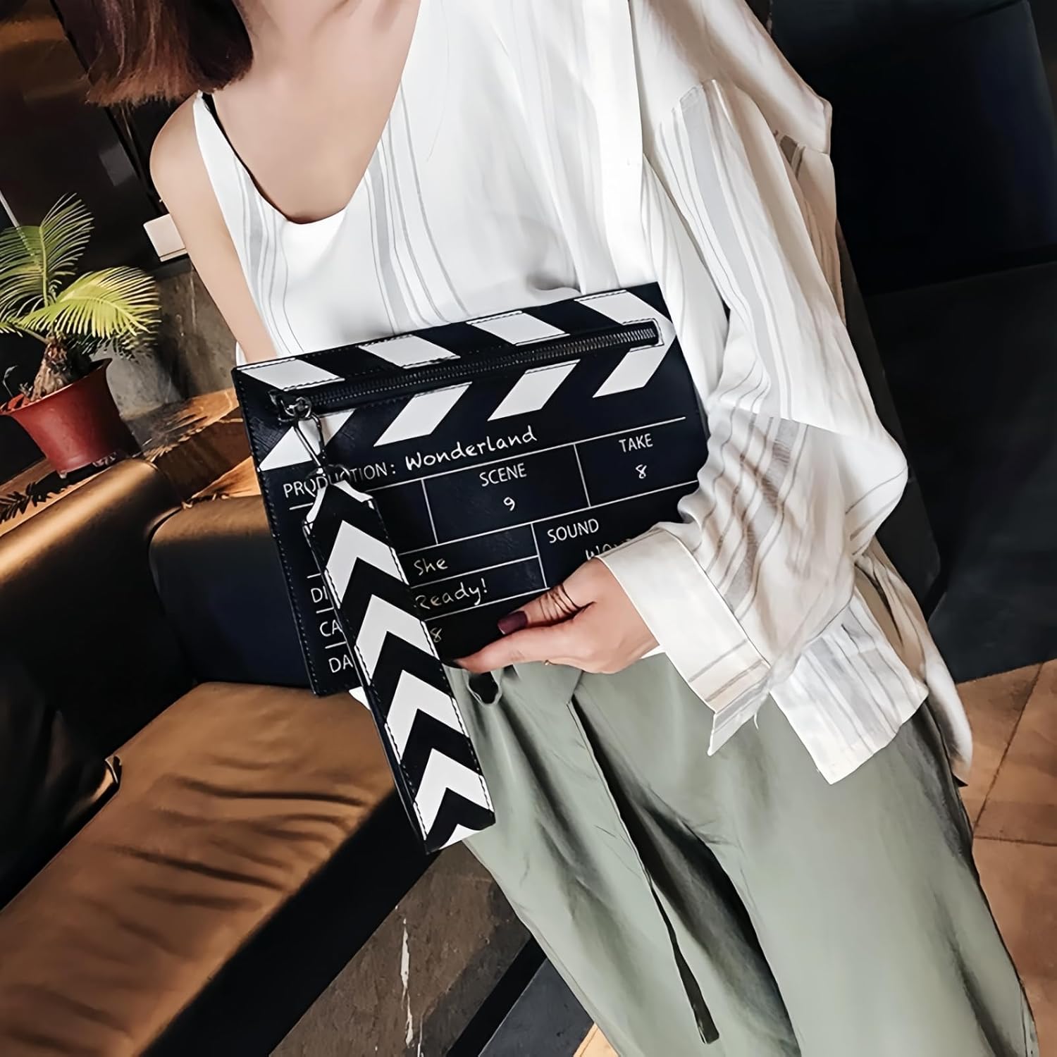 Clapperboard Design Crossbody Bag Cute Clutch Purse for Women Fun Shoulder Handbag Envelope Wallet - Image 3