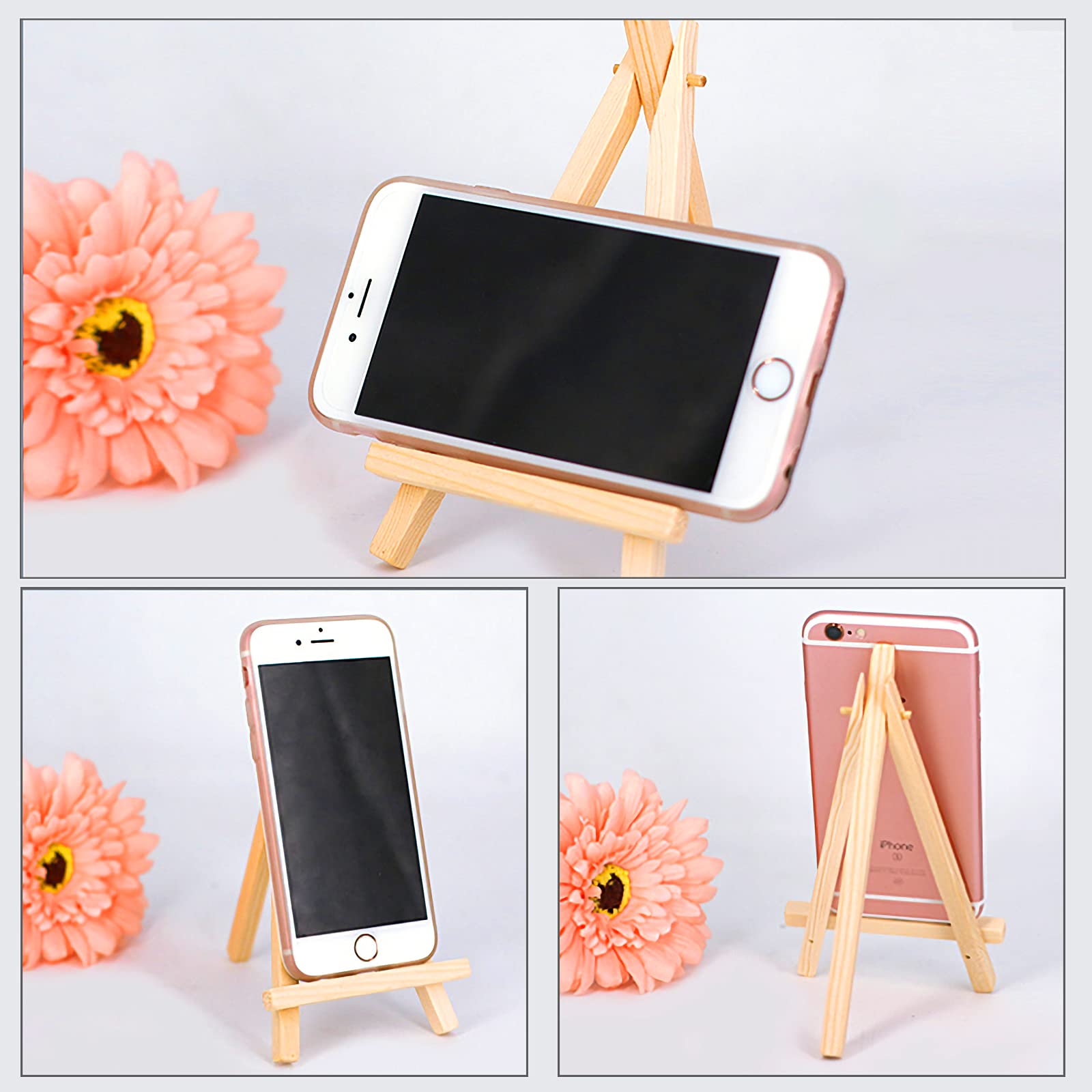 Mini Cavalletto di Legno, 20 Pezzi Cavalletto Segnaposto per Display, Treppiedi Porta Foto Dipingere per Matrimonio Compleanno Festa Battesimo Pittore Decorazione Tavolo(16x9cm)