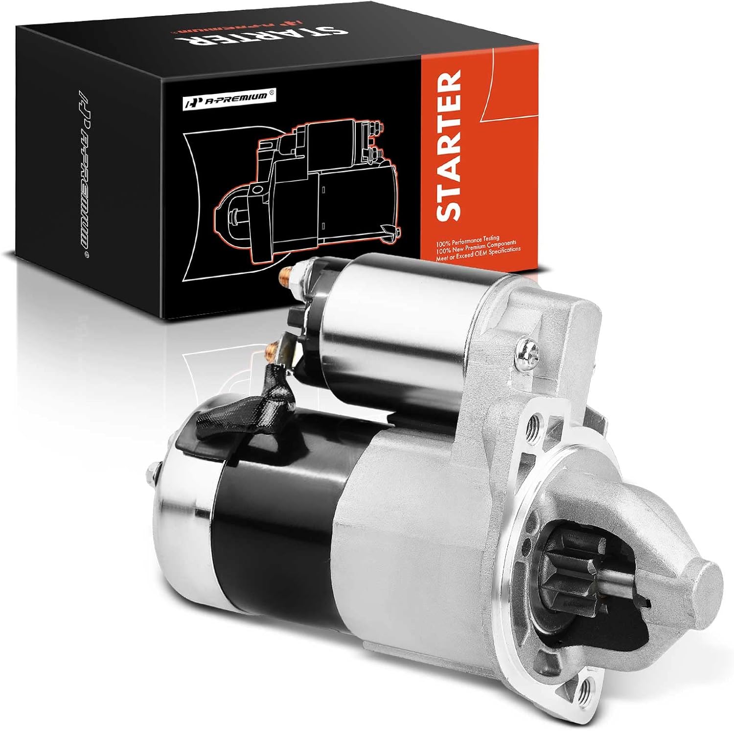 A-Premium Starter Motor Compatible with Hyundai Elantra 96-98 1.8L, Elantra 99-06, Tiburon 97-06, Tucson 05-09 & Kia Spectra 04-06, Spectra5 05-06, Sportage 06-06, Manual Trans, 12V 1.2KW 8 Teeth CW