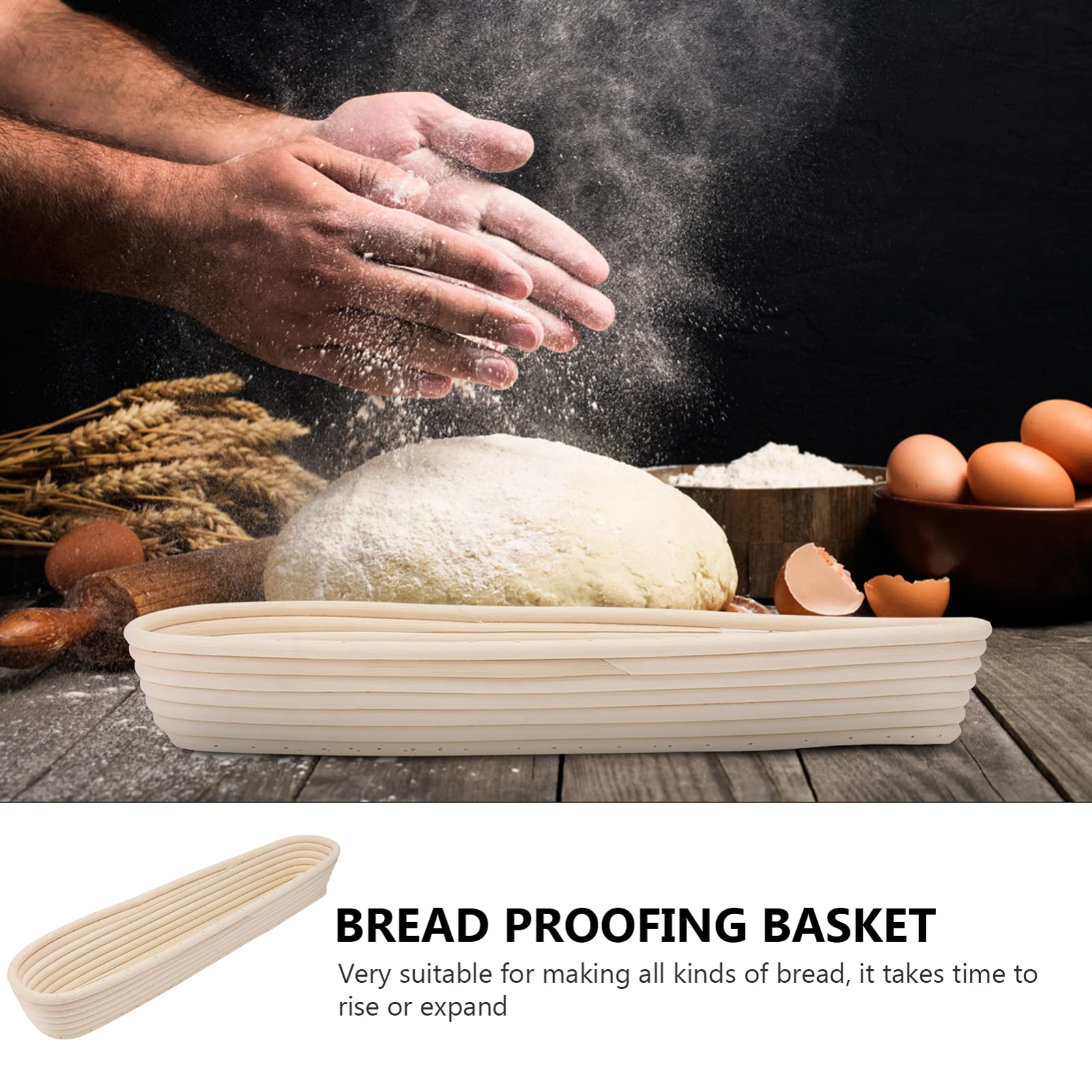 Cesta de Pan de Ratán para Levar Masa, Molde para Baguette