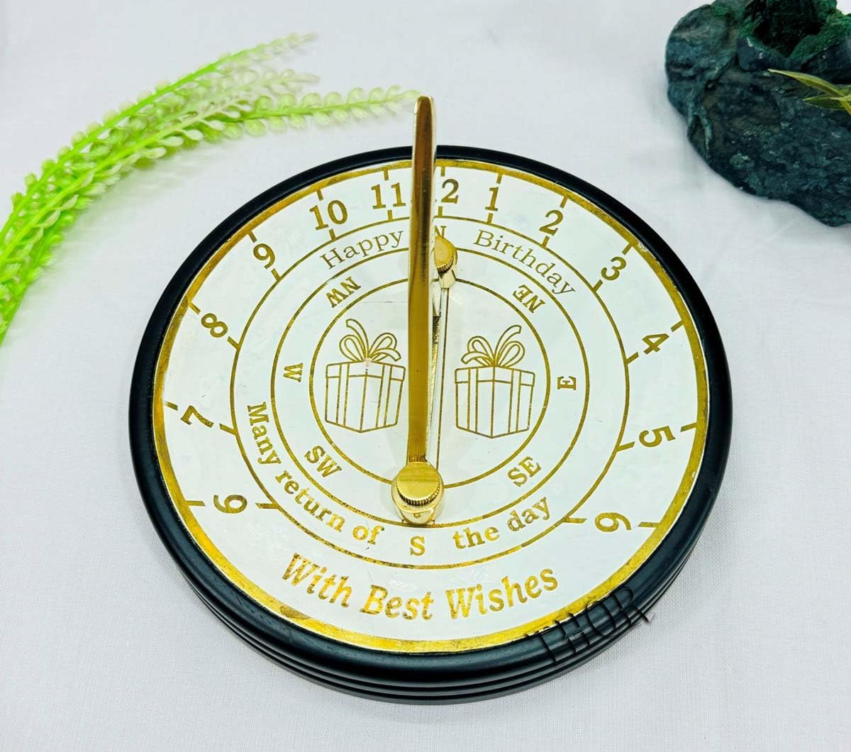 THOR INSTRUMENTS Garden Sundial Compass Happy Birthday Sundial Compass Gift Idea Makes a Great Gift for him, her or for Home Decor and Office
