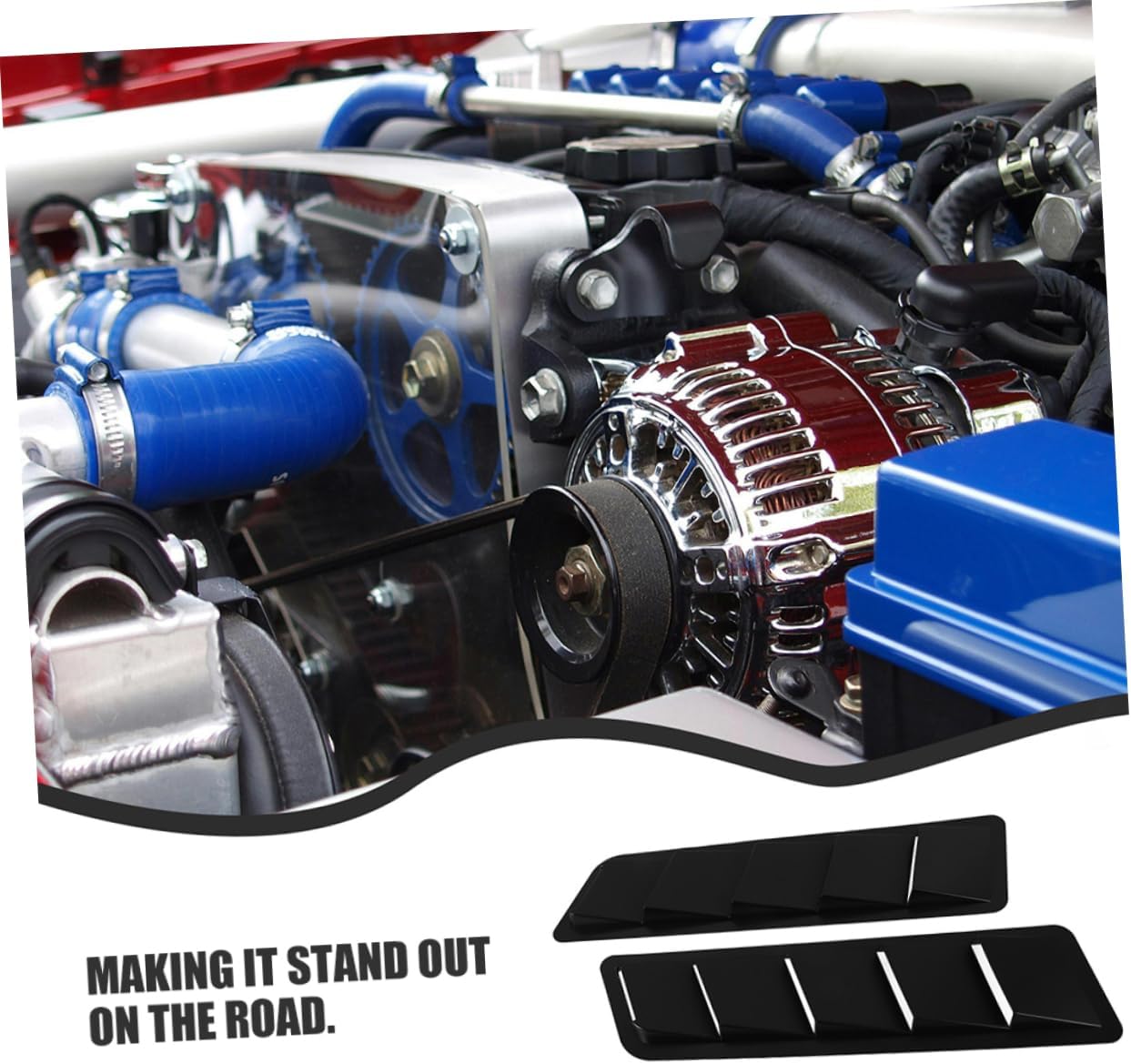 Sosoport 4Pcs Hood Vent Covers for Car Auto Hood Air Intake Louvers Vent Trim Stylish Car Accessories for Enhanced Aesthetic Appeal and Easy Installation