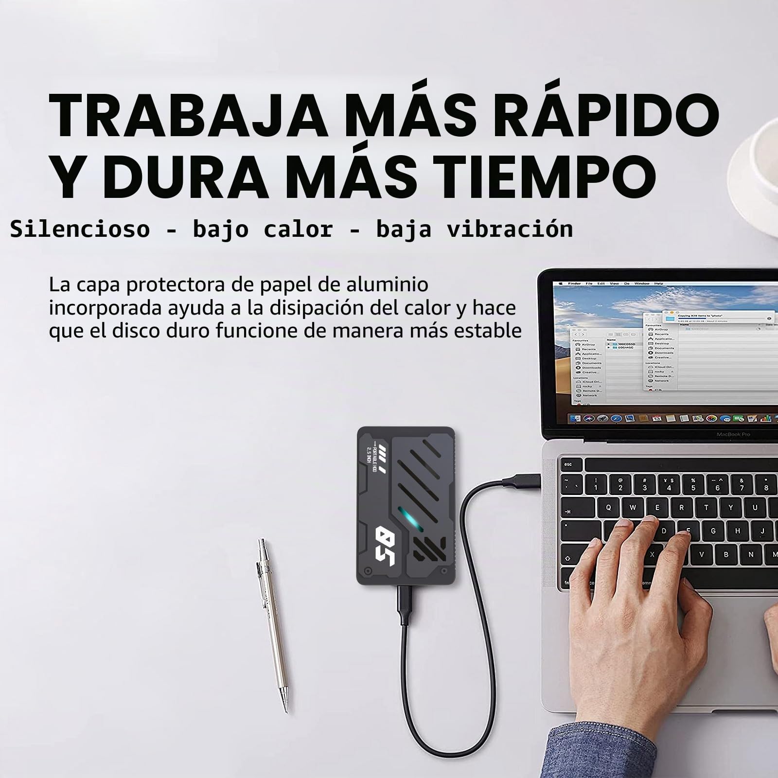 Disco duro externo portátil ultradelgado USB 3.0 HDD de almacenamiento para PC, portátil, Mac, Xbox One, PS4, PS5 (500 GB)