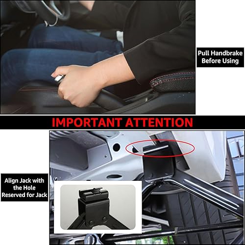 Miniatura 6 de Gato de tijera de 2 toneladas para automóvil, 4409 libras, estabilizador de gato de tijera con llave de trinquete, gatos de tijera de alta