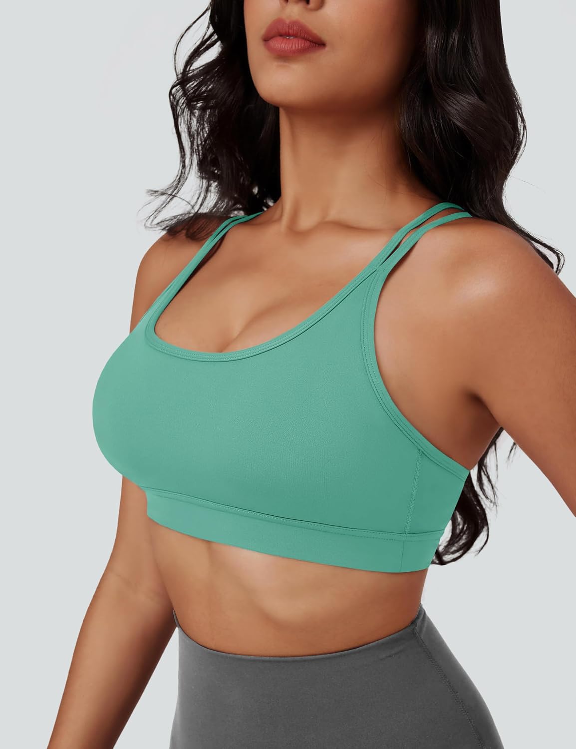 MAGCOMSEN Womens Strappy Sports Bra Padded Backless Sexy Low Impact Moisture-Wicking Wireless for Yoga Workout Fitness