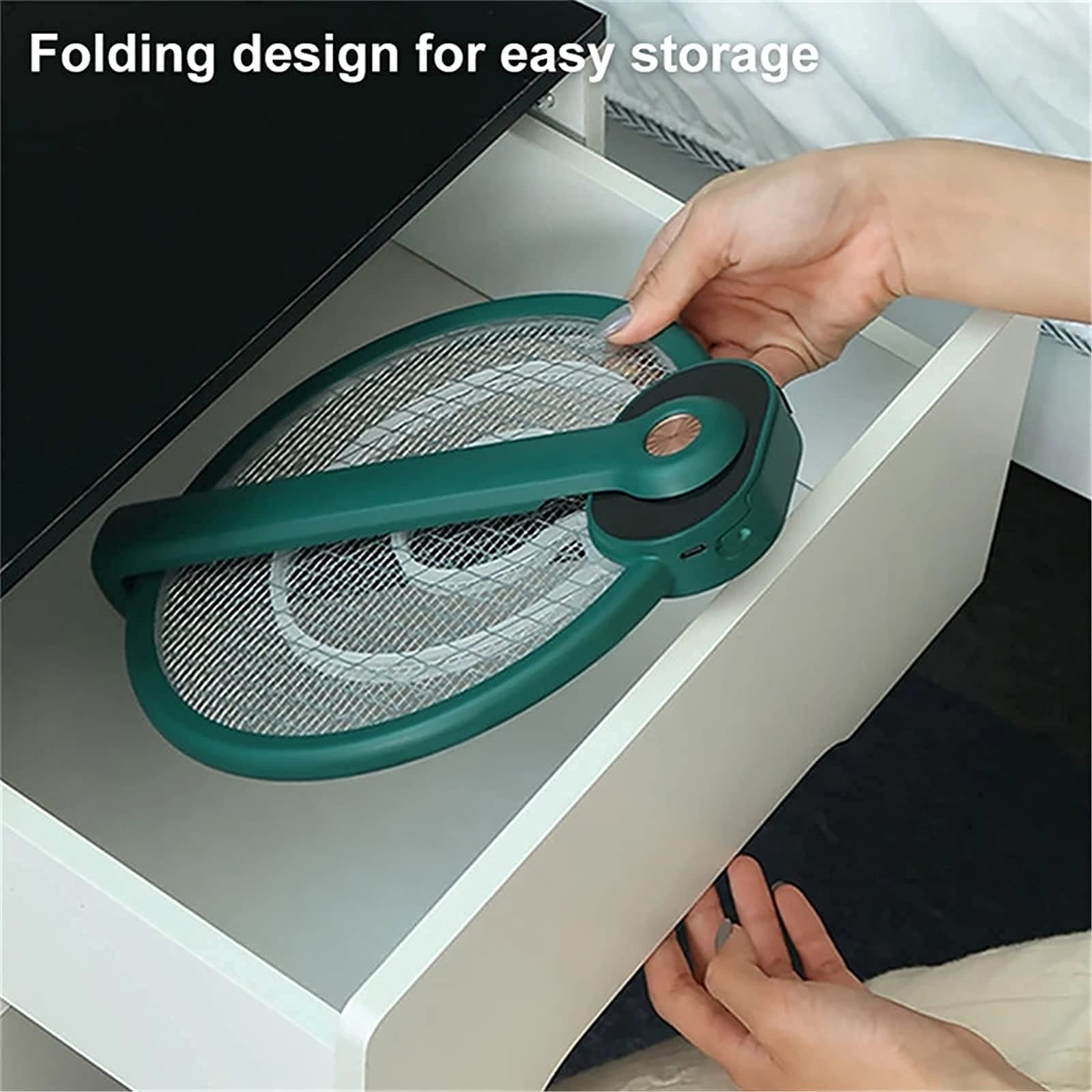 MU Swatter Eléctrico de Mosquitos, Botas Eléctricas Plegables de Mosca, Repelente de Os, Trampa de Os Interiores Y Exteriores, Trampa de Os,Azul,un Tamaño