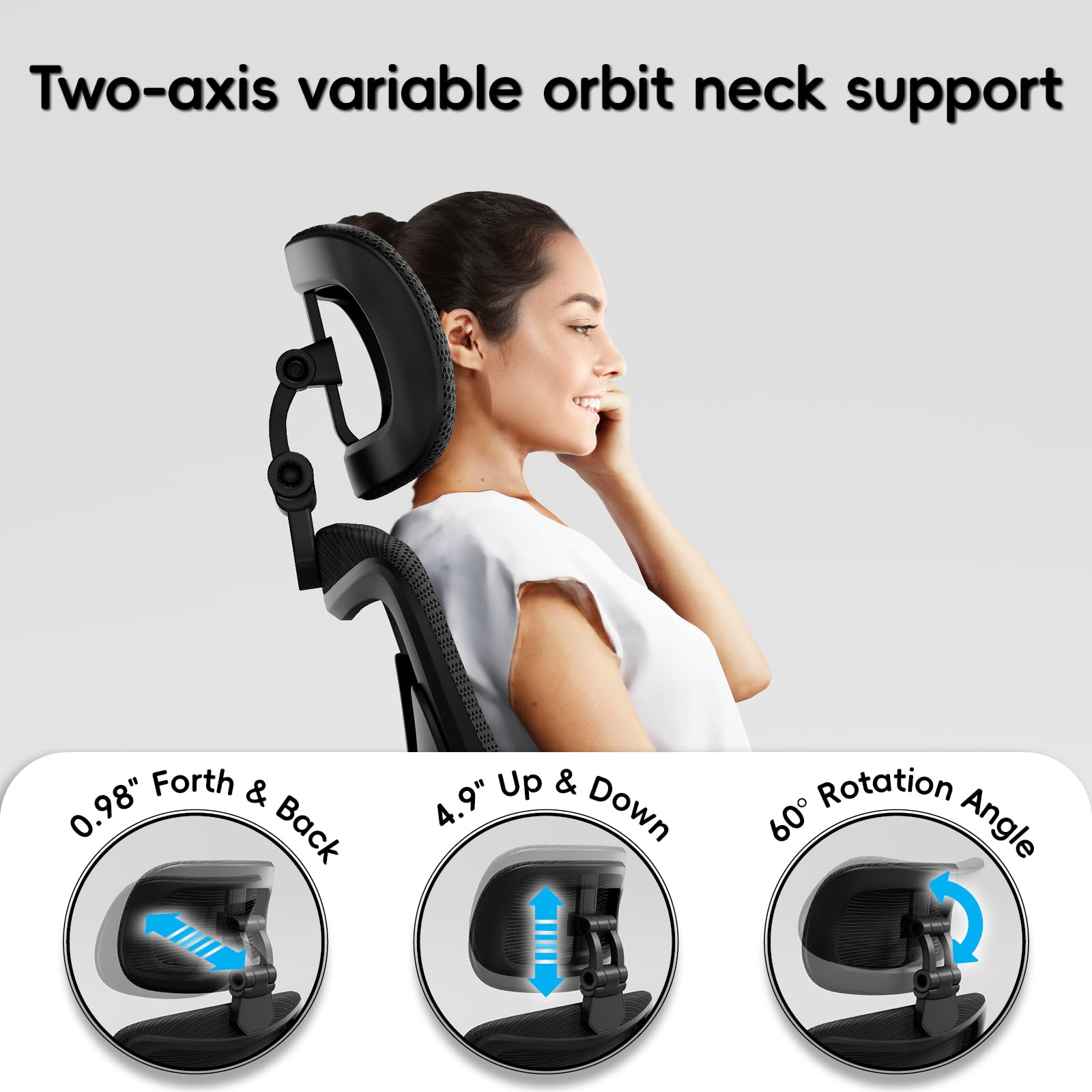 TRALT Bürostuhl - Ergonomischer Bürostuhl mit Verstellbare Lordosenstütze Kopfstütze Office Desk Chair - Gaming Stuhl in X-Form Büro Stuhl - Schreibtischstuhl Computerstuhl 150kg Dark Schwarz