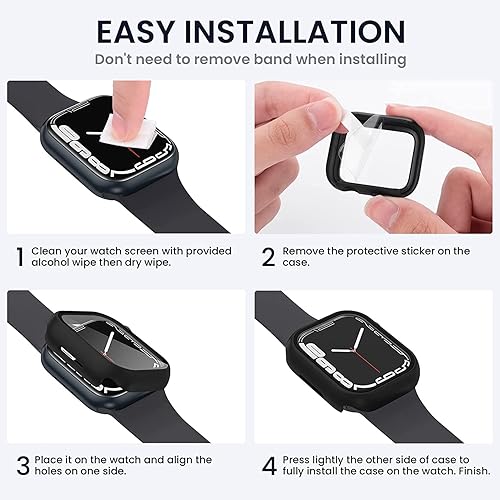 Miniatura 7 de Tensea Paquete de 3 para Apple Watch Protector de Pantalla 45mm Serie 987 Accesorios, Cubierta Protectora para iWatch para Mujeres y Hombres,