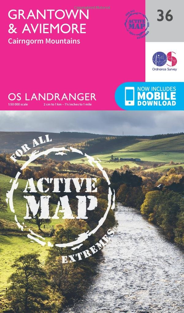 Grantown  Aviemore Map  Weatherproof  Cairngorm Mountains  Ordnance Survey  OS L
