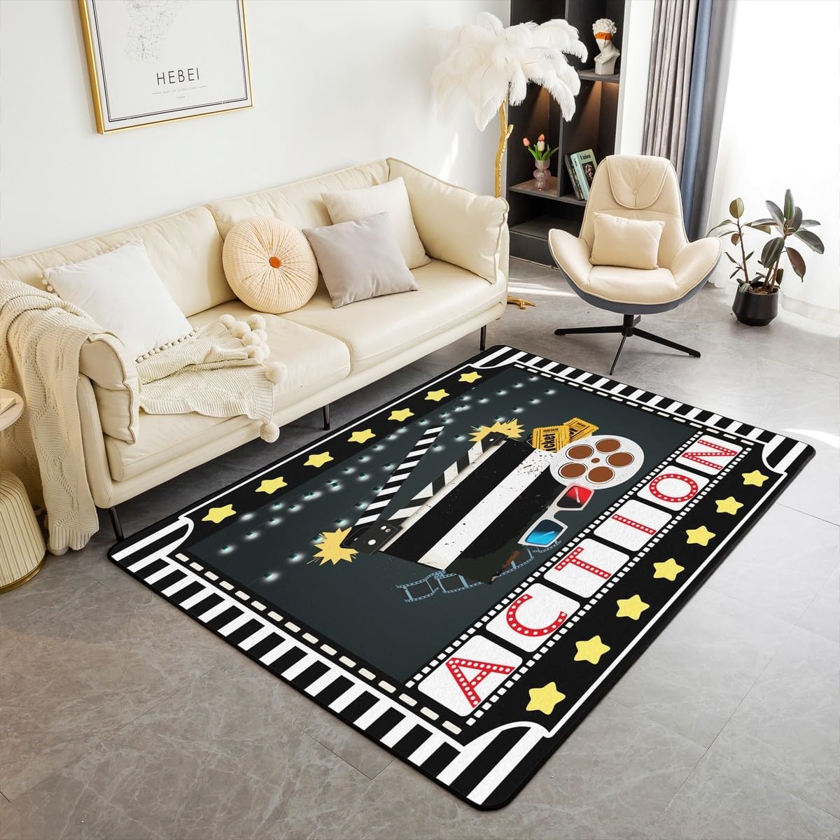 Pink Mushrooms Decor Carpet Kawaii Fungus Living Room Rugs Colorful Mushroom Accent Rug Kids Wild Forest Mushroom Stuff Indoor Floor Mat Area Rug 5x7