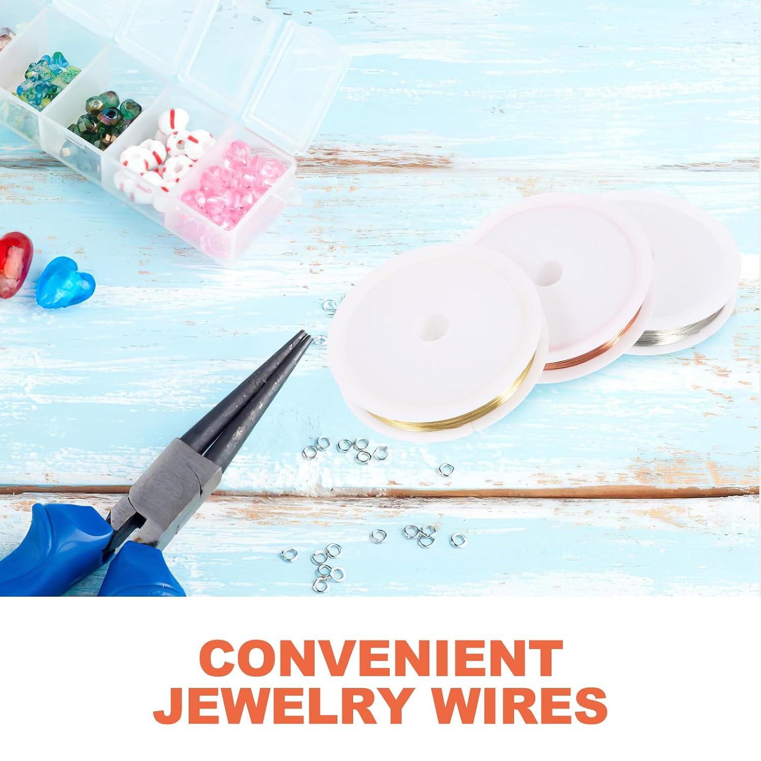 Copper Jewelry Wire for Beading DIY Craft, 3 Rolls Xmas