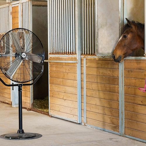 Miniatura 8 de Maxx Air Ventilador de pedestal industrial de 30 pulgadas, potente ventilador comercial resistente para almacenes, fábricas y espacios grandes