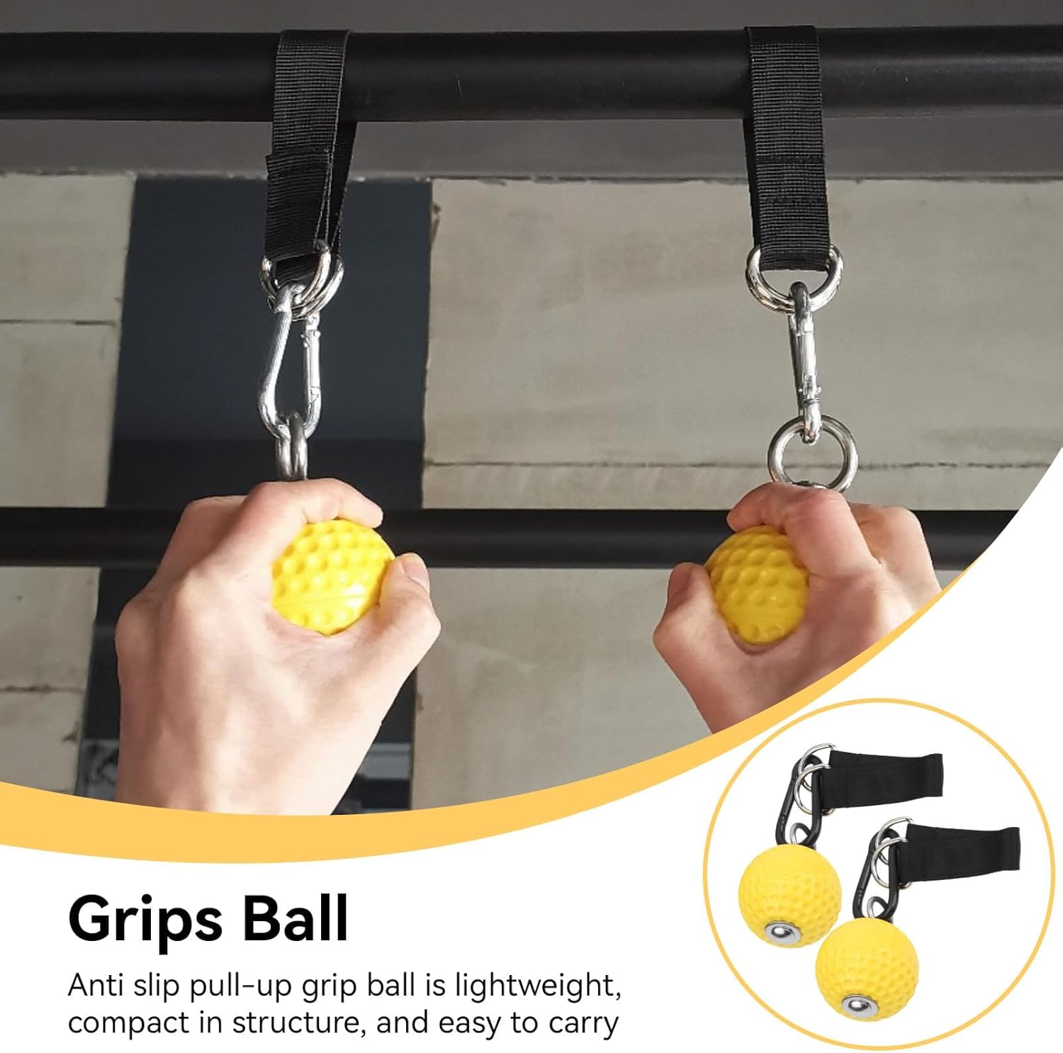 Pull up Ball Grip, Rock Climbing Grip with Strap Pull up Handles Hooks Non Slip Hand Hold Strength Trainer Exerciser Rock Climbing Accessories and Training Equipment for Bouldering Fitness and Workout