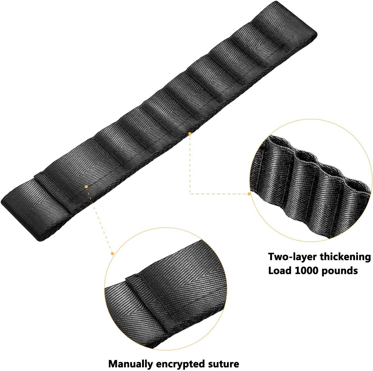 Mekar Updated Adjustable Door Limiting Check Strap Left & Right Load 1000 Lb Nylon Belt Compatible with Jeep Wrangler TJ JK JL - 2PCS - Black