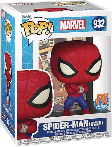 Funko Pop Marvel: Spider-Man Serie de TV japonesa de vinilo (paquete con funda protectora Eco Tek)