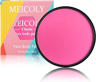MEICOLY Hot Pink Face Body Paint for SFX Halloween Special Effects Makeup,30g/1.05oz Water Based Washable Face Paint,Pink Accessories for Spirit Week,Face Painting for for Adults and Children