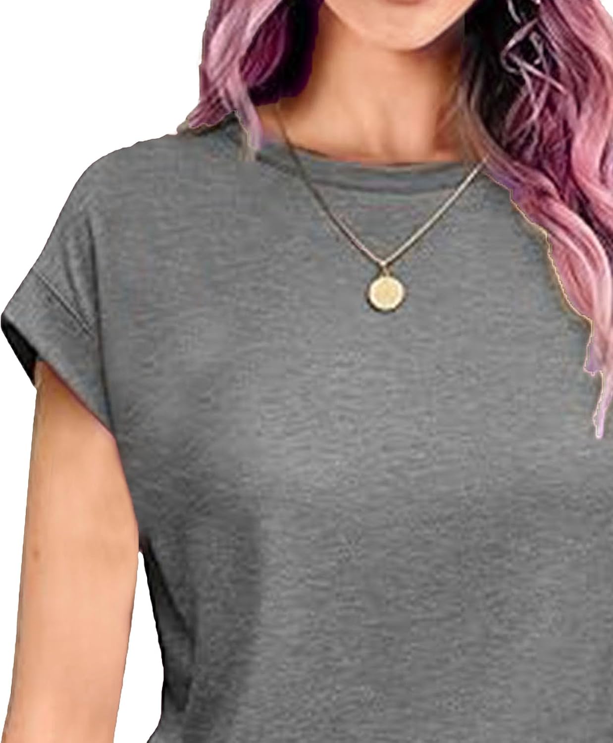 Womens Cap Sleeve Tops Crewneck Casual Dressy Basic T Shirts Loose Fit Trendy Tunic Summer Outfits