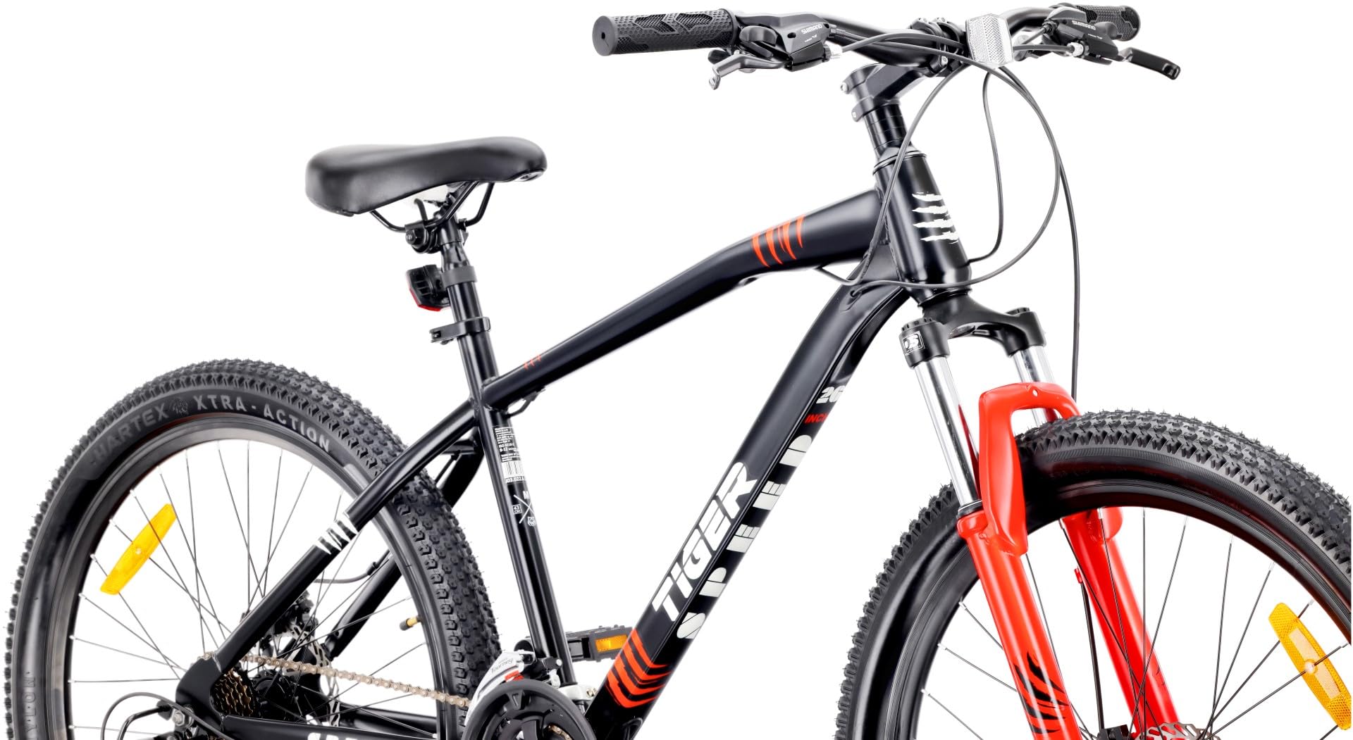sun baby Tiger Bike Bicicleta de montaña 26 Pulgadas, Bicicleta 26" MTB para niños y Hombres - Cuadro de Acero, 7/21 velocidades, Frenos de Disco, Amortiguador