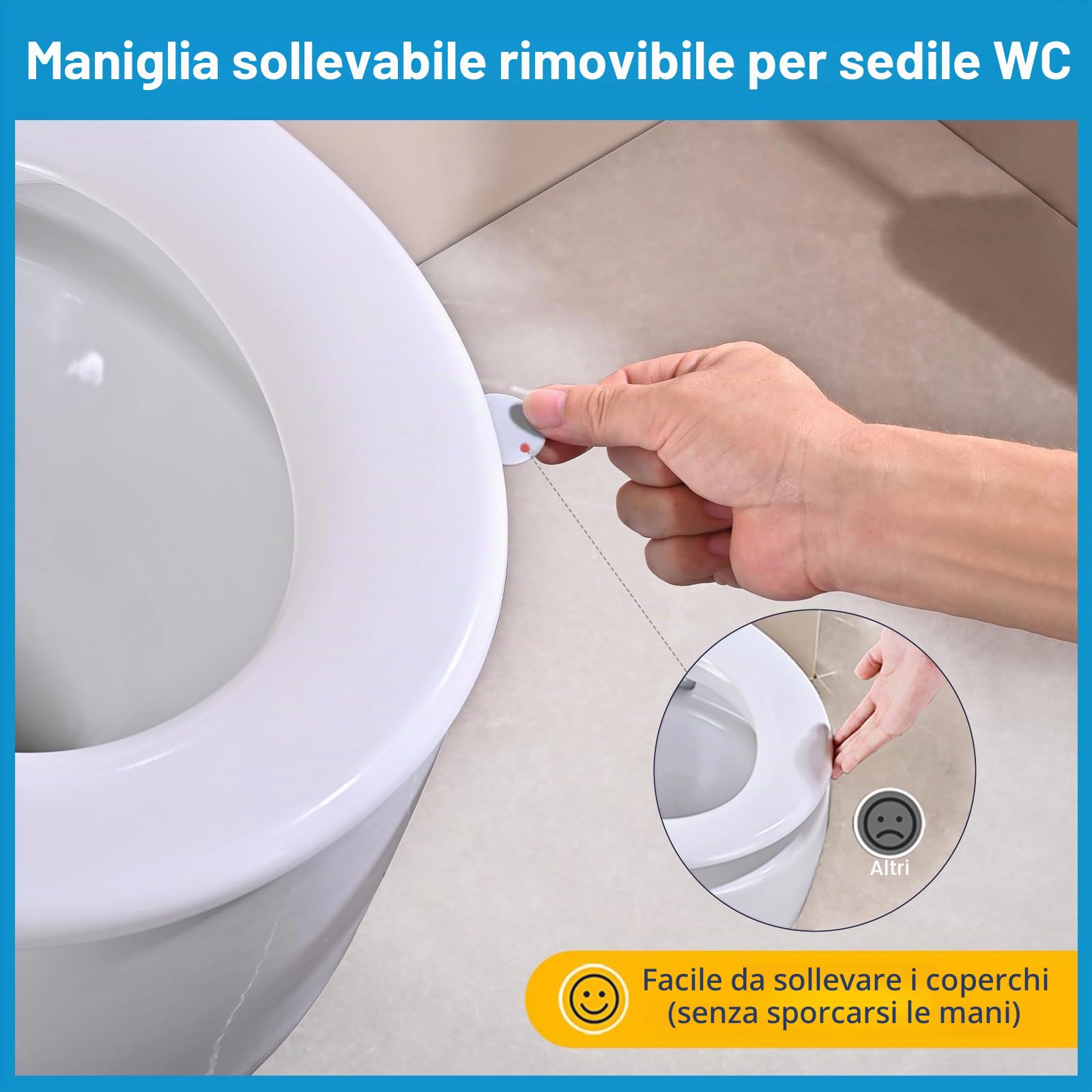YEAUPE PRO Tavoletta wc Universali O Forma,Sedile WC Urea-Formaldeide Chiusura Ammortizzata tavoletta wc con Sgancio Rapido a un Pulsante, Bianco 44,6 * 37,5 * 5,2CM