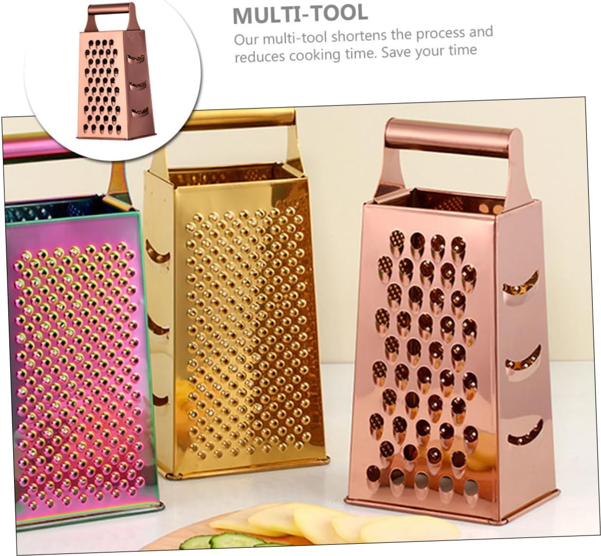 Stainless Steel Multi Function Kitchen Grater for Cheese Vegetables