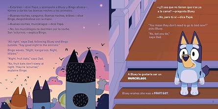 Bluey: Good Night, Fruit Bat/Buenas noches, murcielago: Un libro bilingue