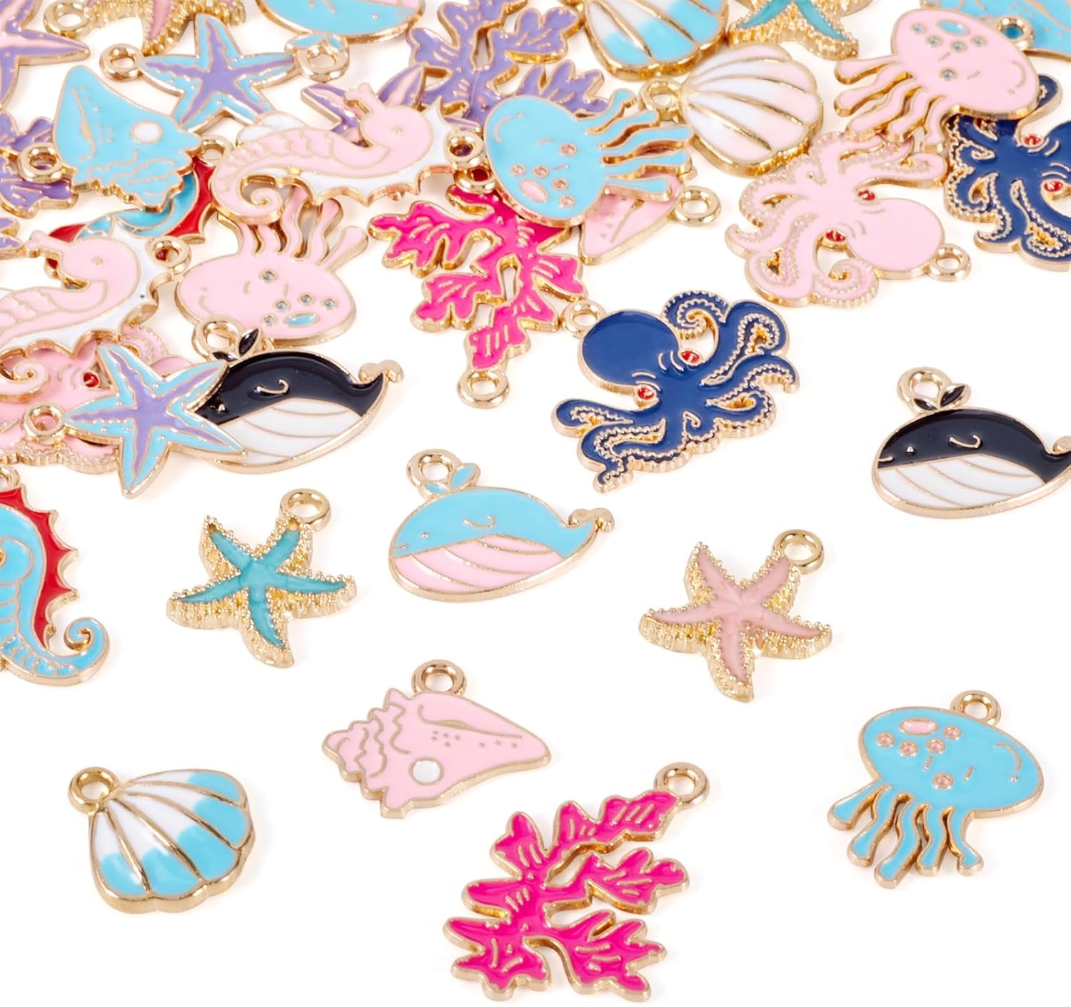 Beadthoven Enamel Charms for Jewelry Making Cute Alloy Enamel Pendants Small Enamel Dangle Charms for Bracelets Necklace Earrings Keychains DIY Supplies - Image 7