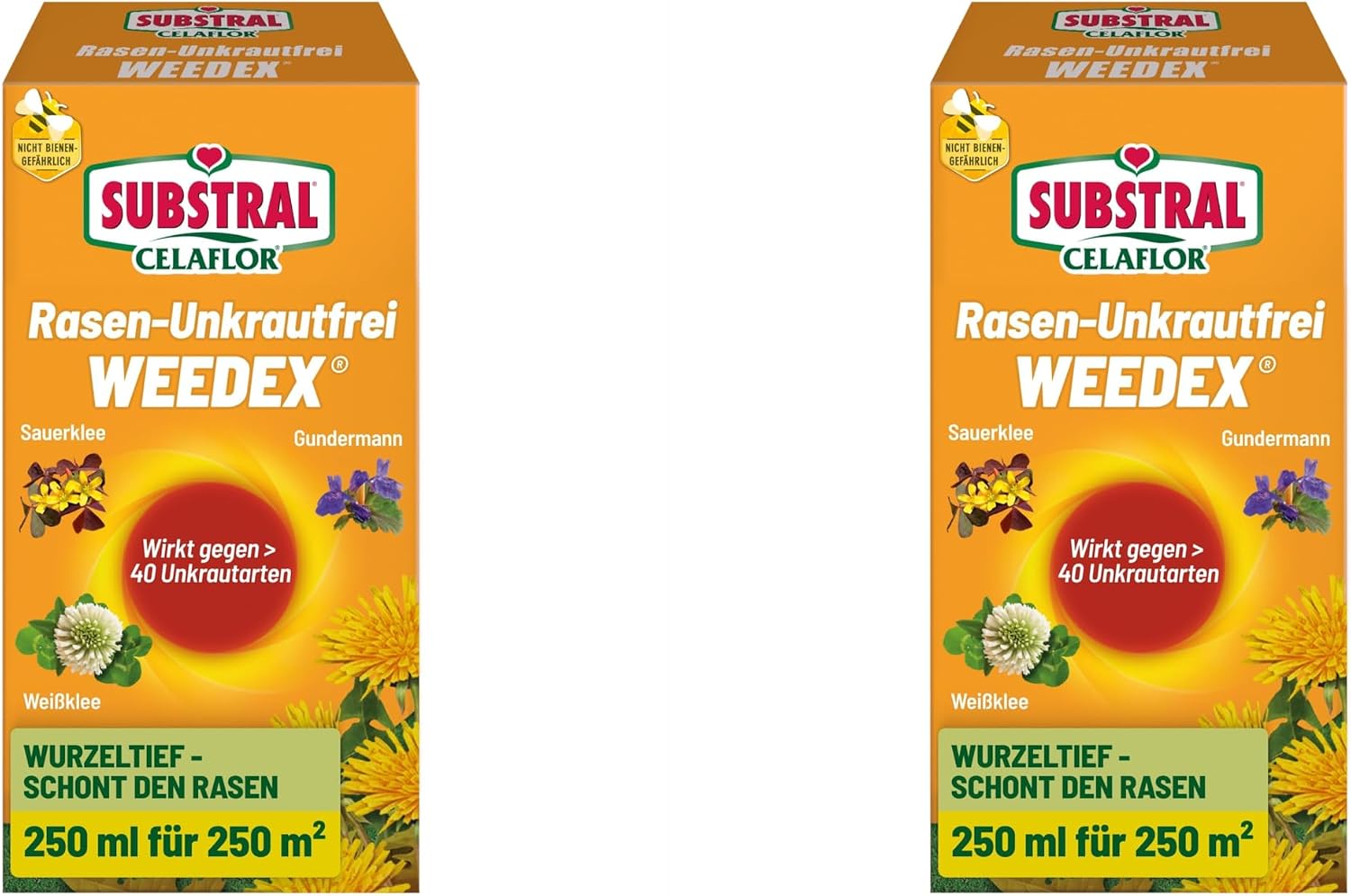 Celaflor Weedex Lawn Weed Killer Weed Killer for Hard to Control Weeds in the Lawn 250 ml Concentrate Pack of 2
