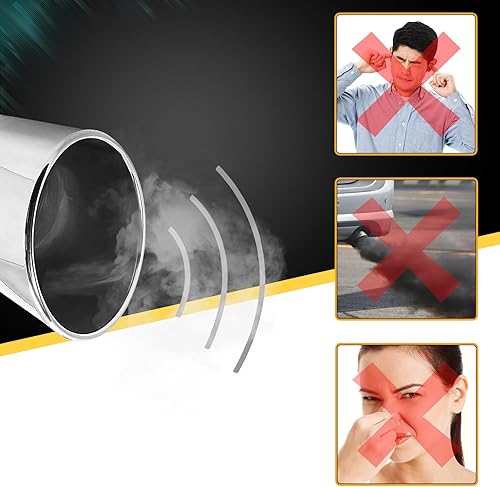 Miniatura 7 de Punta de escape plateada de entrada de 4 pulgadas, salida de 4 pulgadas, 6 pulgadas, longitud total de 18 pulgadas, diésel pulido, puntas de cola