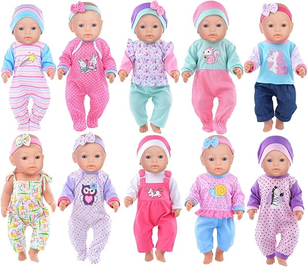 bebe 10 Sets Doll Clothes for 15-17 Inch Dolls