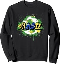Brazil Soccer Brasil Flag Street Art Splatter Sweatshirt