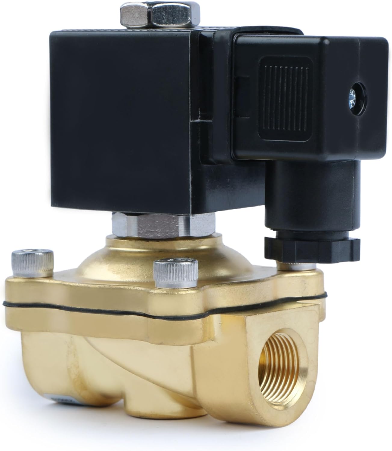 U.S. Solid 3/8" Brass Solenoid Valve - 24V AC, Normally Closed, 10 Bar Electric Valve for Water, Air, Diesel