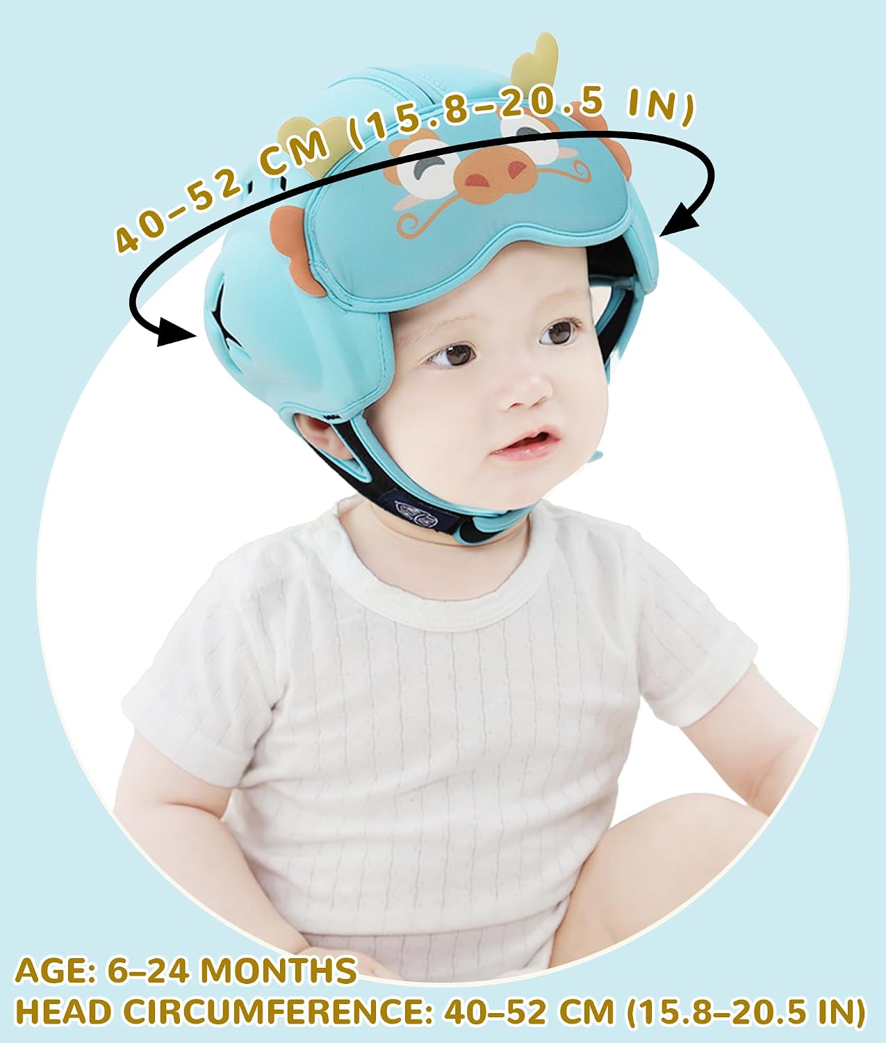 Baby Safety Helmet for Crawling Walking – Mambobaby Baby Helmet Adjustable Baby Head Protector Breathable Soft Infant Helmet Head Protection Helmets for Aged 6-24 Months, Ultra-Lightweight