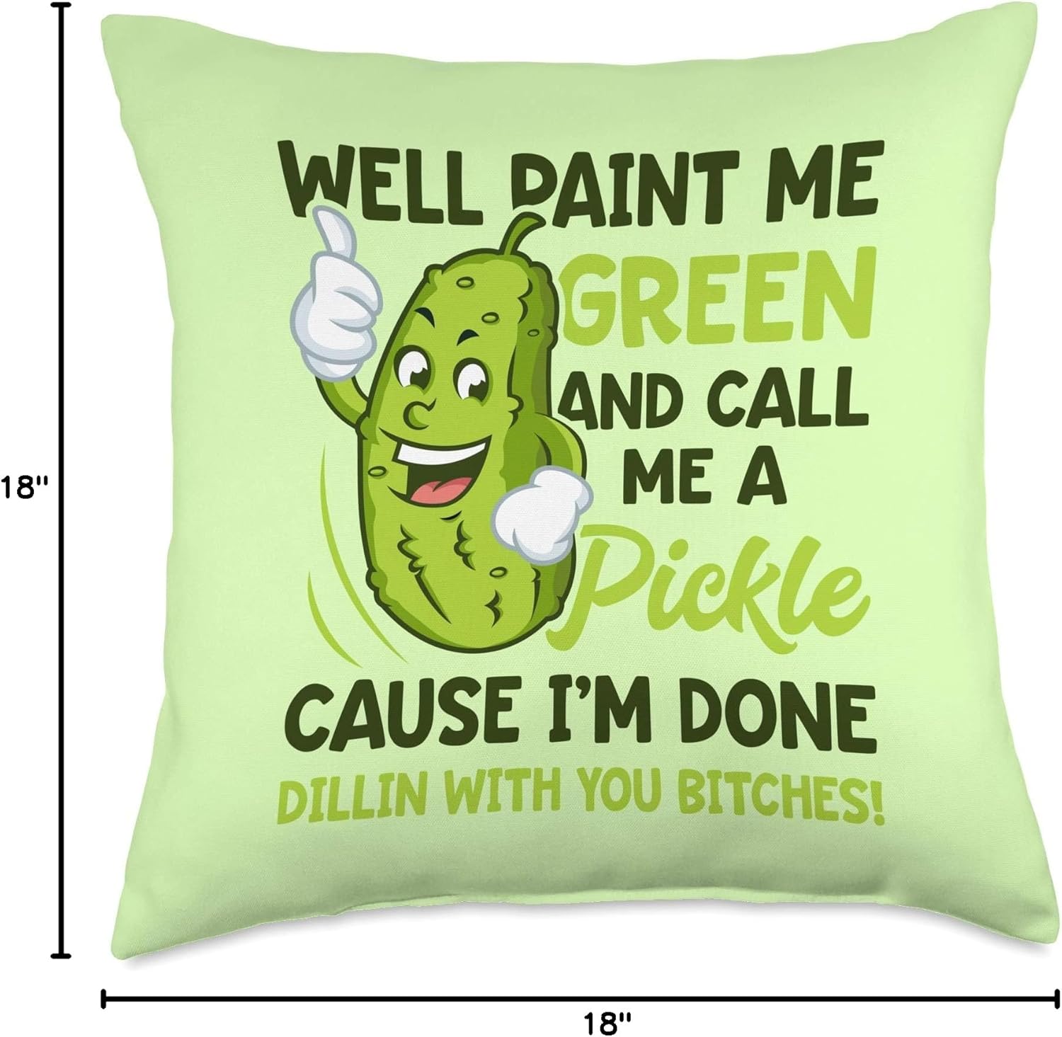 Paint Me Green And Call Me A Pickle Bitches Funny Throw Pillow