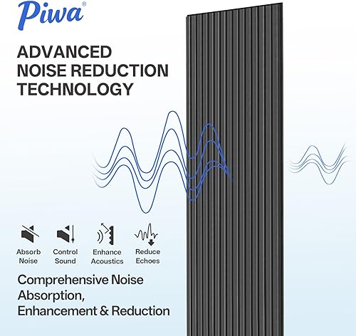 Miniatura 4 de PIWA Paneles acústicos de madera de 9 + 0.472 in, 94 x 24 pulgadas, superficie MDF de 0.47 pulgadas con núcleo absorbente de sonido de 0.394