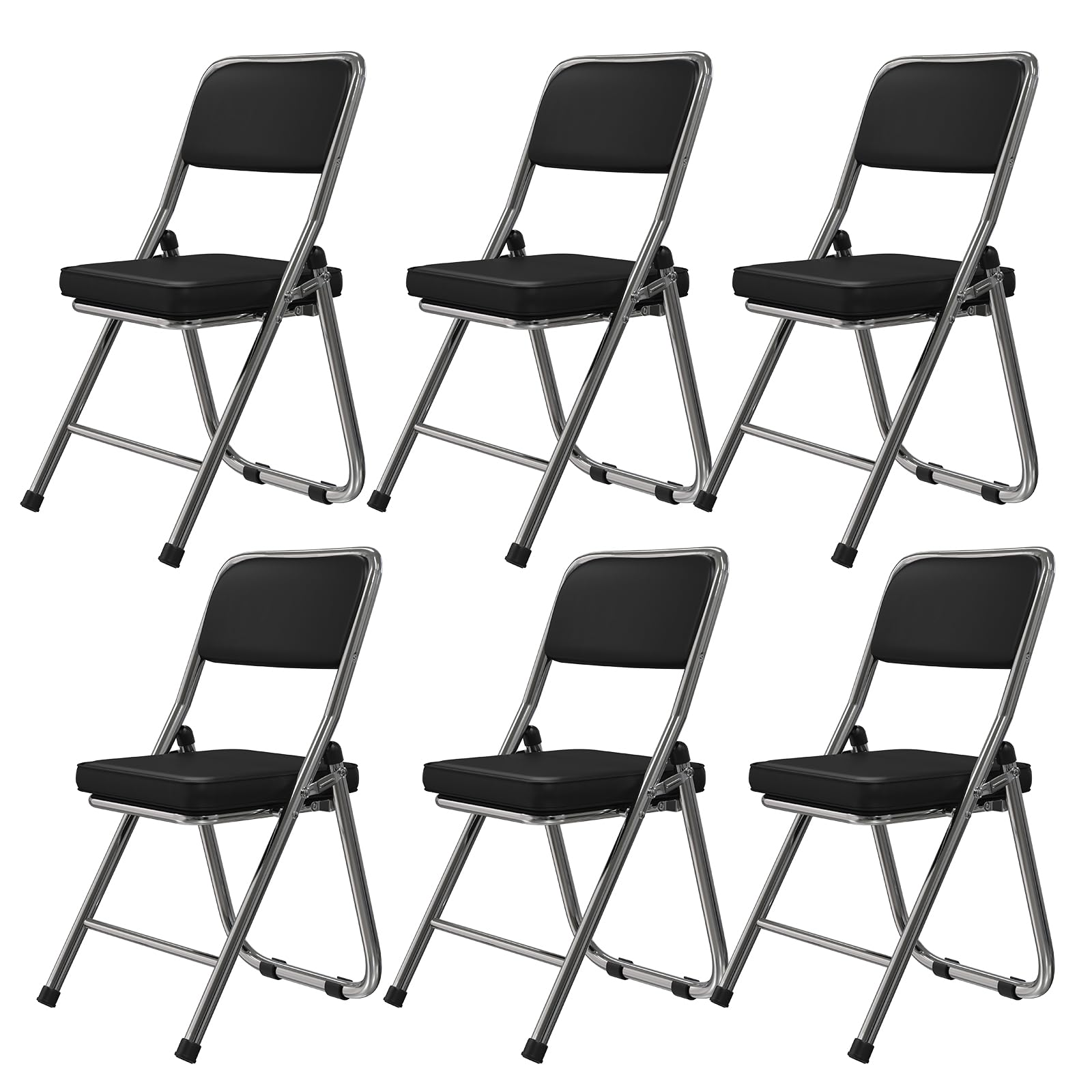 6pcs Sedia Pieghevole Comoda Sedia Visitatore Sedia Pieghevole Imbottita in Pelle Sedia da pranzo pieghevole Sedie pieghevoli per cucina, interno, esterno, sala conferenze viola profondo