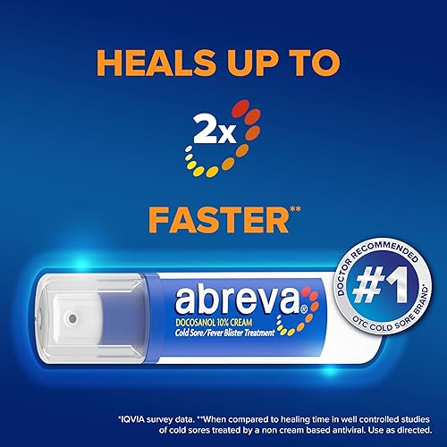 Miniatura 10 de Abreva Docosanol 10% crema tratamiento para el dolor de frío, ampolla de fiebre y crema para herpes labial, 3 botellas de bomba de 0.07 onzas
