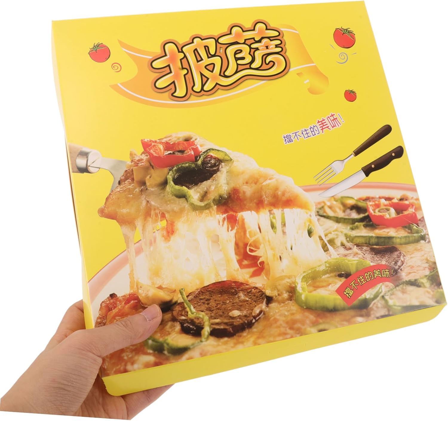 40pcs Small Kraft Cardboard Pizza Boxes Pizza Takeout Containers Food Storage Boxes for Party and Bakery Use
