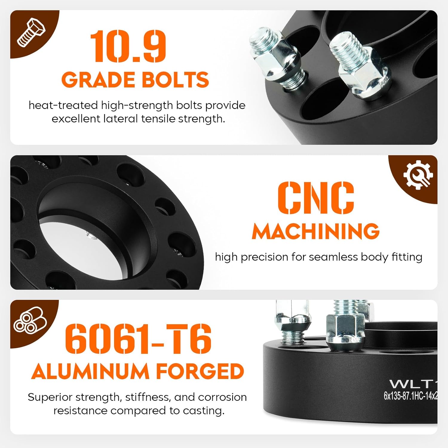 Aeagle 5X5.5 Hubcentric Wheel Adapters 1.5" for 2002-2010 Dodge Ram 1500, 5x139.7 Forged 5 Lug Wheel Spacers with 9/16-18 Studs 77.8mm Bore 4PCS