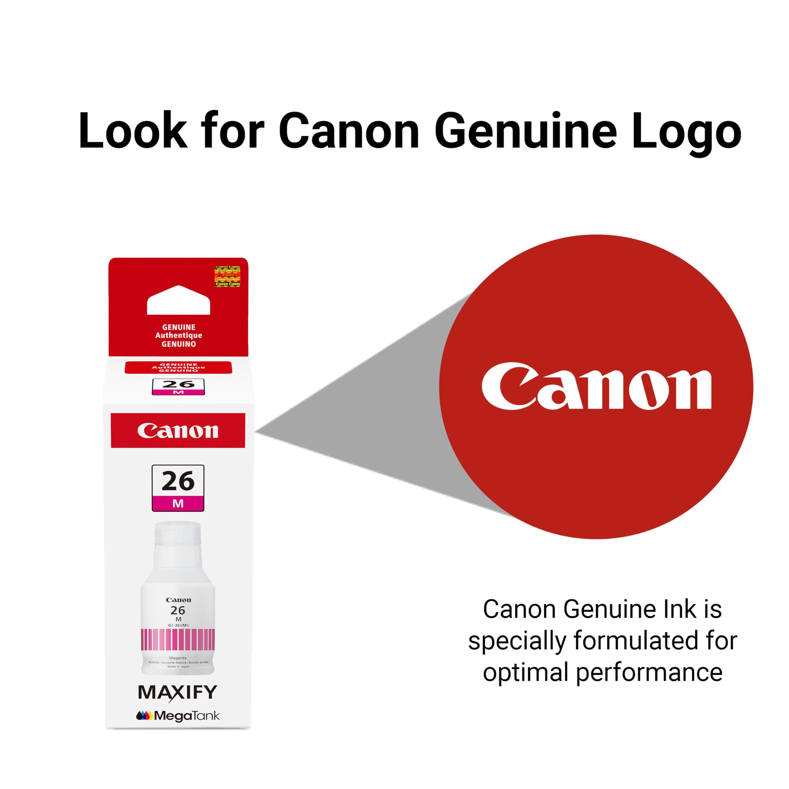 Canon 使用済みインク２６個 Amazon.com: Canon GI-26 Genuine Pigment Magenta Ink Bottle