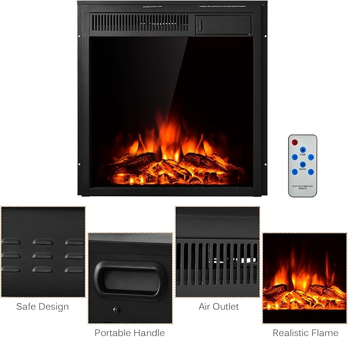 Tangkula Chimenea Eléctrica 22.5 Pulgadas con Control Remoto miniatura 9