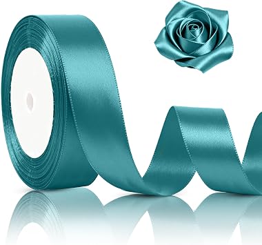Teal Ribbon 1 Inch 25 Yards Teal Ribbons for Hair Turquoise Christmas