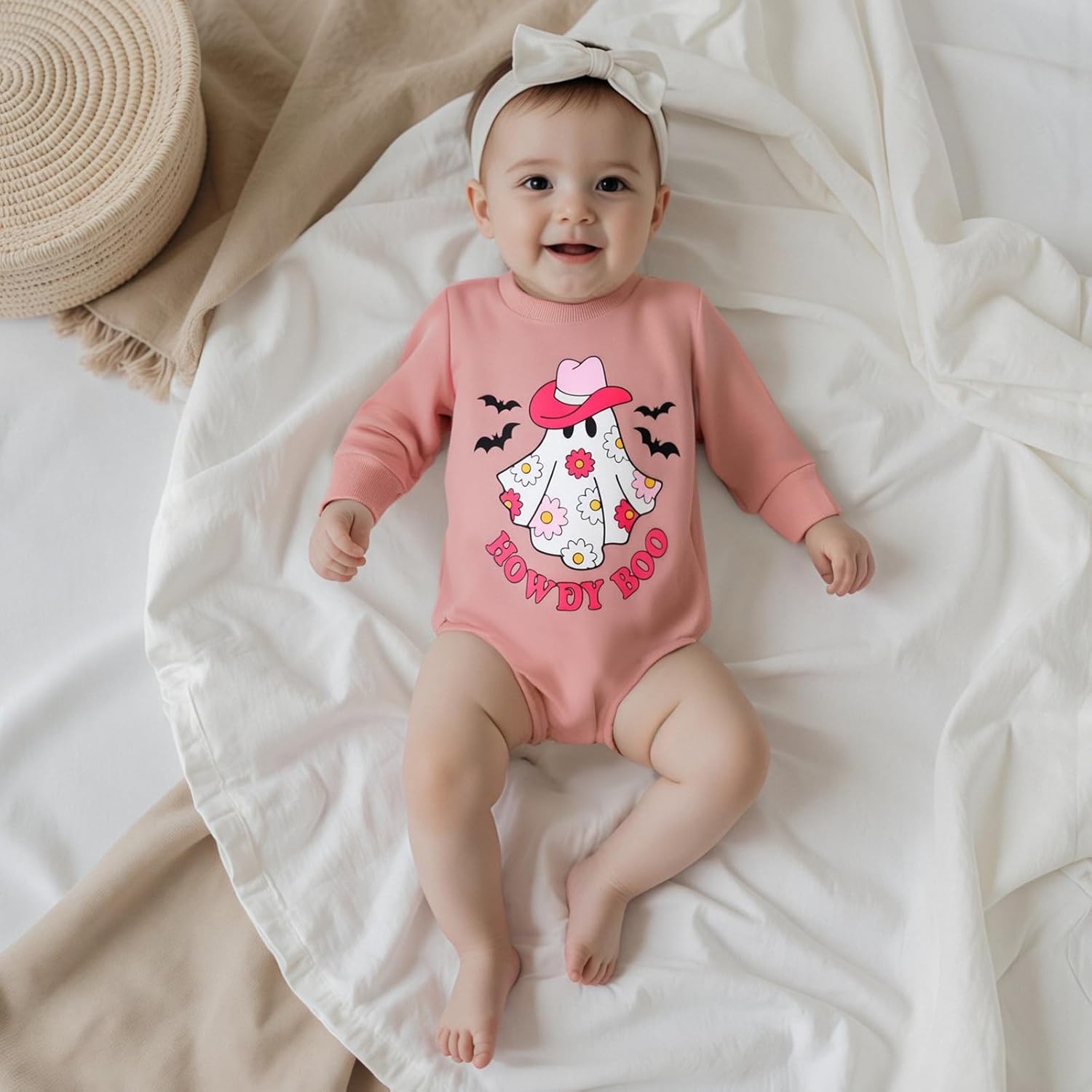 Newborn Baby Girl Easter Outfit Bunny Bubble Romper Sweatshirt Infant Long Sleeve Onesie Spring Summer Clothes - Image 3